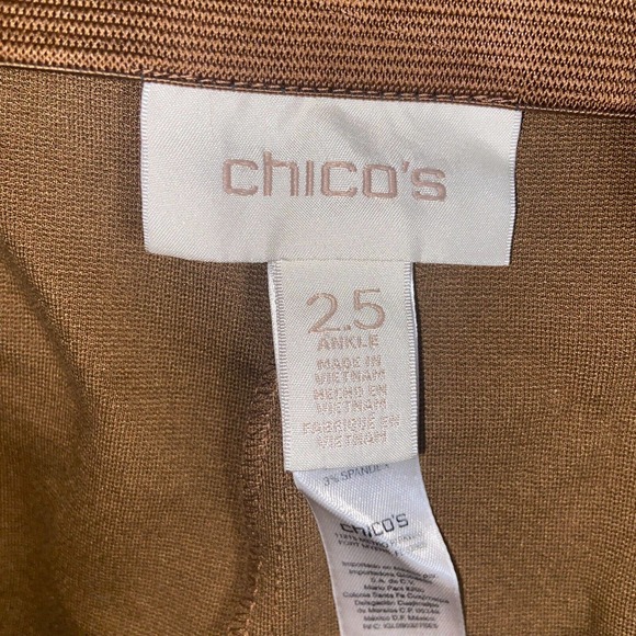 Chico's Pants Womens 2.5 Brown Flat Front Slash Pockets Straight Casual Career - Picture 4 of 15